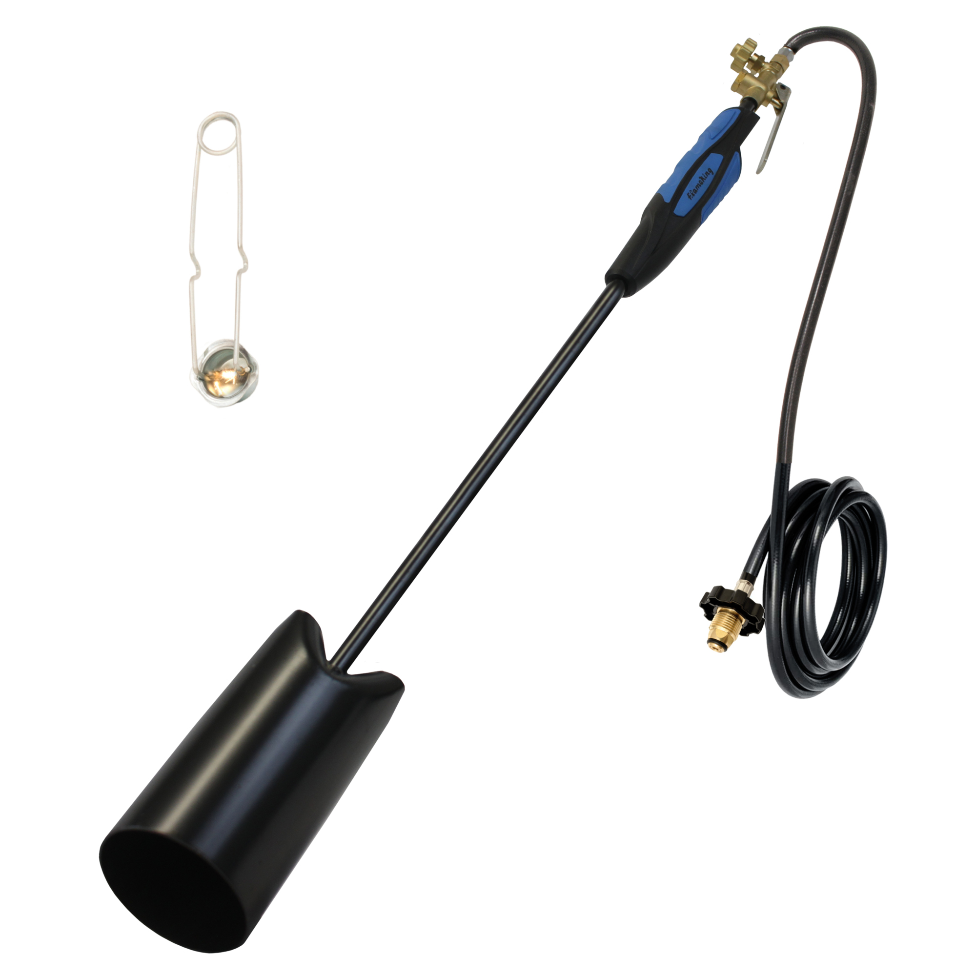 Flame King, heavy duty propane torch weed burner, black, comes with flint striker, YSN500K